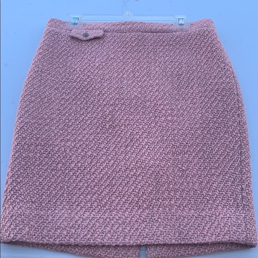 J Crew pink tweed pencil skirt sz 8